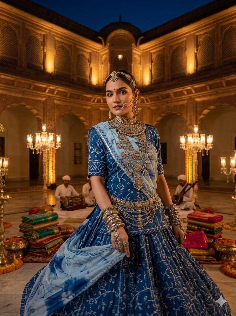 ROYAL BLUE RESHAM SILK POSHAK