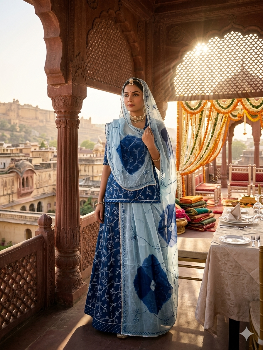 ROYAL BLUE RESHAM SILK POSHAK