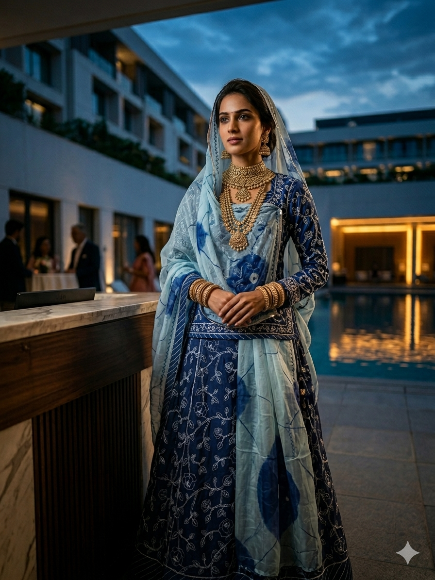 ROYAL BLUE RESHAM SILK POSHAK
