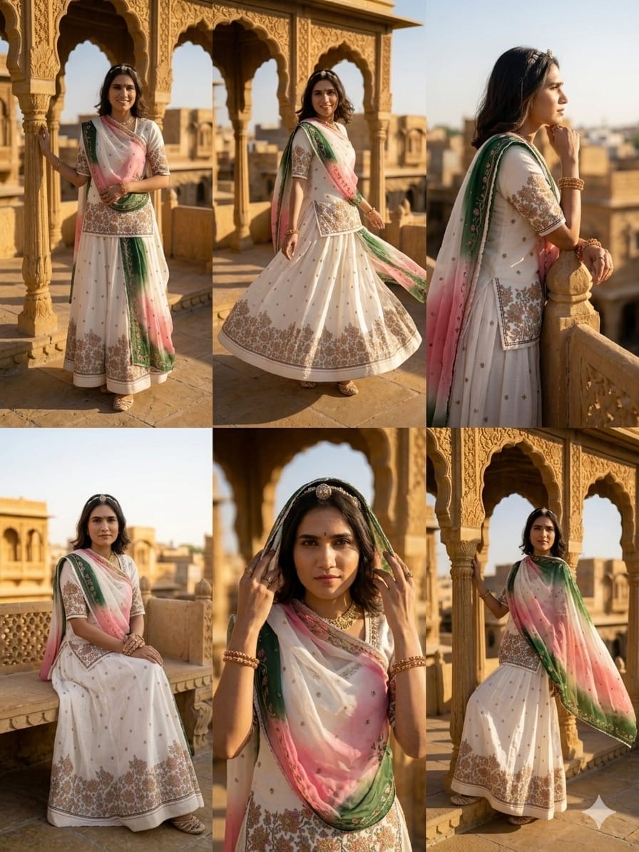 WHITE ORGANZA PYOR POSHAK